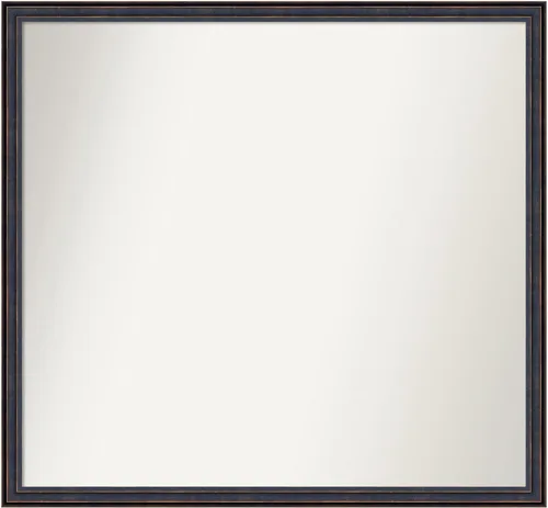Vista 98 de Amanti Art Espejo de baño de bronce para sobre el fregadero, 25 x 26 pulgadas, espejo rectangular de bronce oscuro, marco de madera tradicional