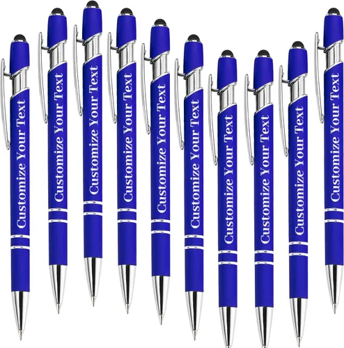 Vista 27 de Hasta 500 bolígrafos personalizados a granel con lápiz capacitivo, grabado, juego de bolígrafos con tu nombre, texto para mujeres de negocios