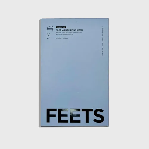 Vista 3 de FEETS Mascarilla hidratante para pies con árbol de té y menta (paquete de 3) Perfecto para hombres y mujeres Hidrata profundamente todo el pie