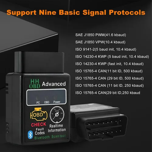 Vista 4 de Escáner Bluetooth OBD2 para automóvil, herramienta de escaneo OBDII inalámbrico, lector de código de diagnóstico de motor automático, probador