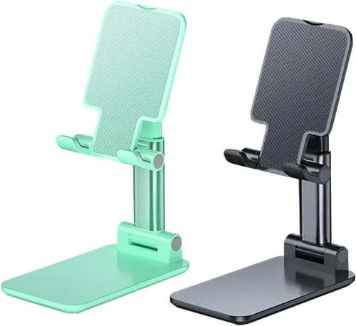 Vista 14 de Soporte para teléfono celular, soporte de teléfono celular ajustable en ángulo con almohadilla de silicona para escritorio, soporte de teléfono