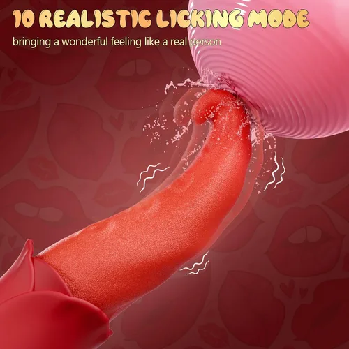 Vista 4 de Vibrador de juguetes sexuales para adultos para mujeres, vibrador de punto G, consolador de rosa, juguetes sexuales con 10 lamidas y 10 modos