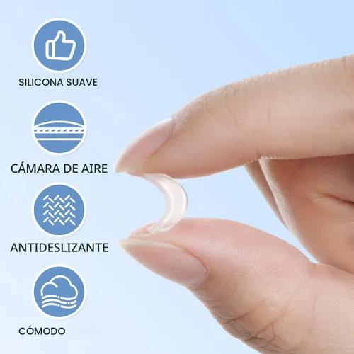 Vista 2 de Almohadillas para gafas, almohadillas antideslizantes de silicona para anteojos, almohadillas elevadas de 2,5 mm con forma de airbag, cómodas