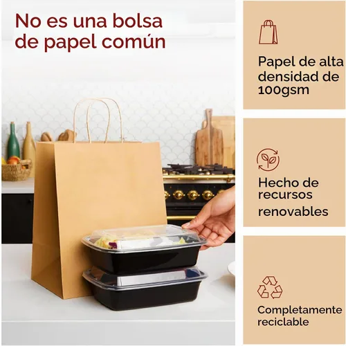 Vista 4 de PTP BAGS Bolsas de papel marrón Super Royal, 14 x 10 x 15.75 pulgadas Natural