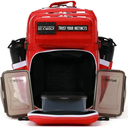 Vista 4 de WOLFpak MOCHILA DE MANEJO DE PREPARACIÓN DE COMIDA DE 45L, Varsity Red Meal, Mochilas Daypack
