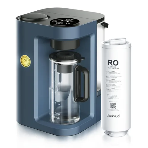 Vista 8 de Bluevua RO100ROPOT-LITE Sistema de filtro de agua de ósmosis inversa para encimera, purificación de 5 etapas, proporción de puro a drenado de 3:1