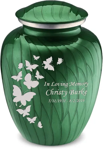 Vista 21 de Geturns Embrace Pequeñas Urnas Personalizadas de Mariposa para Cremación de Cenizas Humanas Urnas Funerarias Negras para Hombres y Mujeres 20 kg