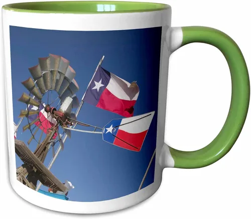 Vista 8 de 3dRose TEXAS, Panhandle Amarillo Old Water Pump, Banderas, US44 WBI0069 - Walter Bibikow - Taza negra de dos tonos de 11 onzas