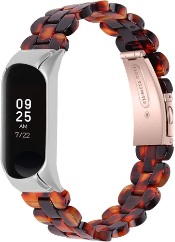 Vista 11 de Mi Band 7 - Correa de resina Barcelet, correa de repuesto de 5.7 a 8.0 pulgadas, pulsera de resina ligera, doble botón, cierre plegable, compatible