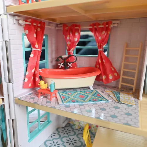 Vista 4 de Sunny Days Entertainment Honey Bee Acres Bubbly Bee - Muebles de baño para casa de muñecas, 30 piezas