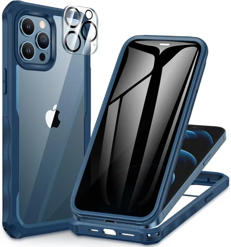 Vista 88 de CENHUFO Funda de privacidad para iPhone 11 Pro, funda de cuerpo completo con protector de pantalla de privacidad de vidrio templado 9H integrado