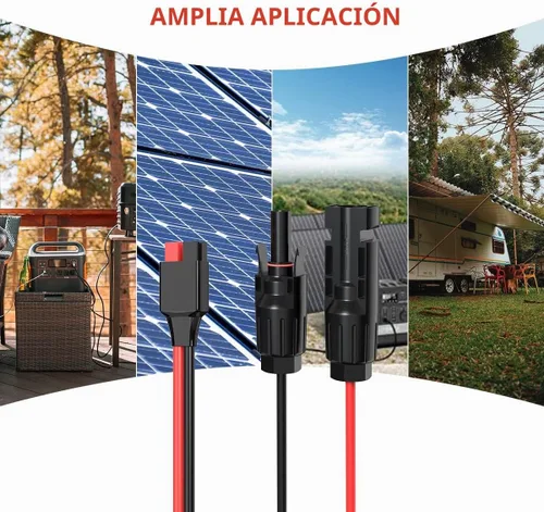 Vista 7 de ELFCULB Cable de panel solar de 10 AWG de 2 pies para conector Anderson 2, 6, 10, 20, 35, 50 pies, cable de extensión solar para estación de energía
