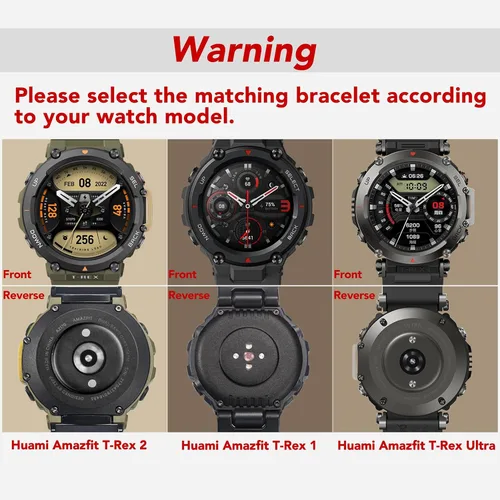 Vista 2 de torbollo Compatible con Amazfit T-Rex/T-Rex Pro/T-Rex 2, correa de reloj de nailon duradera, correa de grado militar con aro y bucle hebilla