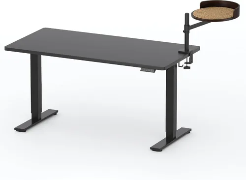 Vista 53 de FLEXISPOT EN2 Escritorio de pie de una pieza completa con regleta de alimentación de abrazadera, escritorio eléctrico de altura ajustable de 40 x 24