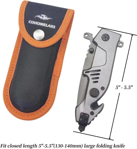 Vista 3 de Funda de nailon para Gerber MP600 multiherramienta de 5 pulgadas, estuche de transporte horizontal para cuchillos de bolsillo plegable de 5.1 a 5.5