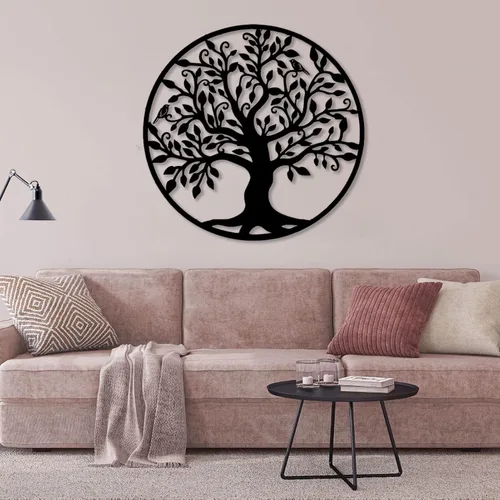 Vista 2 de Arte de pared de metal árbol de la vida, arte de pared de árbol genealógico, decoración de pared de metal, adornos de pared, decoración del hogar