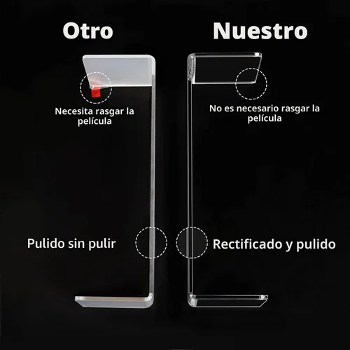 Vista 6 de HIIMIEI Elevador de exhibición de acrílico, 3 escalones de 9 pulgadas, elevadores de acrílico grandes, estante de exhibición rectangular
