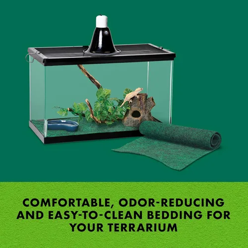 Vista 2 de Forro de sustrato para terrario de reptiles de Zilla, verde, 10G, 9.75" x 19.75