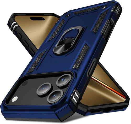 Vista 19 de Korecase Funda para iPhone 17 Pro con soporte de anillo, grado militar, resistente, a prueba de golpes, protección de cuerpo completo para Apple