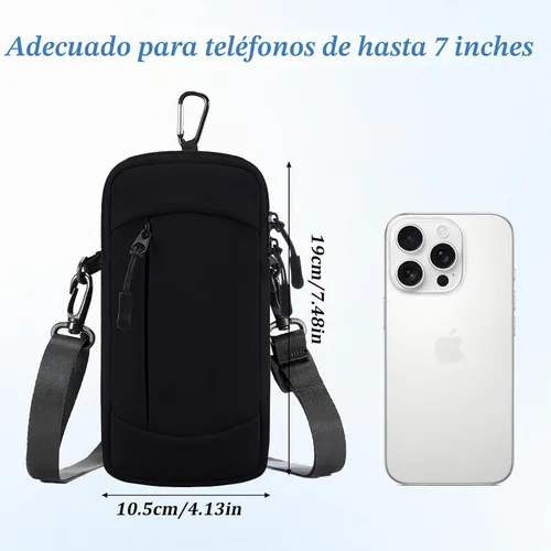 Vista 4 de Soporte para teléfono celular con banda para el brazo, bolsa cruzada 2 en 1