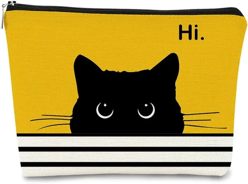 Vista 13 de Regalos de Gatos - Pequeña bolsa de maquillaje, bolsa de cosméticos para amantes de los gatos, bolsa de maquillaje para adolescentes y mujeres, cat 1