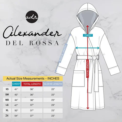 Vista 6 de Alexander Del Rossa Bata de terciopelo con capucha para mujer con capucha forrada de sherpa