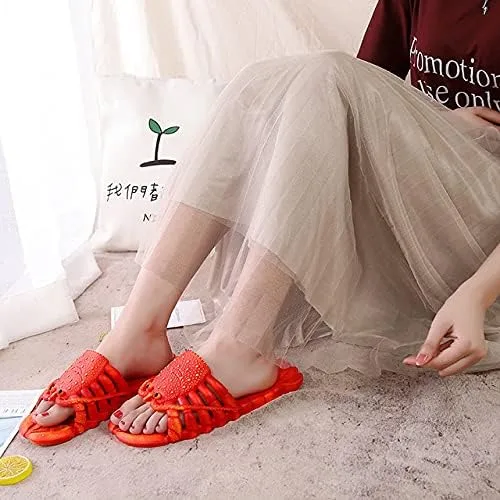 Vista 3 de Pantuflas unisex de langosta, sandalias de bajo, pantuflas de animales de pez, pantuflas de langosta para mujeres y hombres
