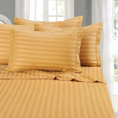 Vista 24 de Elegant Comfort - Juego de sábanas de 4 piezas, microfibra de 1500 hilos de calidad egipcia de lujo resistente a las arrugas, rayas estilo damasco