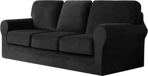 Vista 69 de Funda de sofá con fundas de cojín de asiento separadas y fundas de respaldo, fundas elásticas para sofá, fundas protectoras de terciopelo