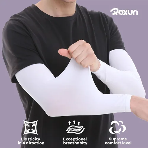 Vista 2 de Mangas de brazo, compresión deportiva de protección solar UV refrescante para hombresmujeres