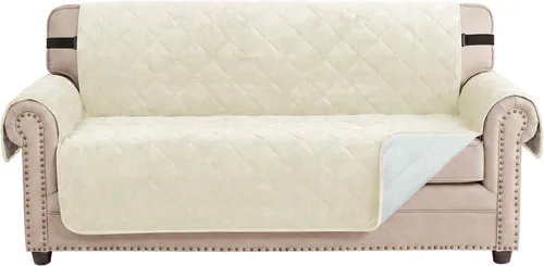 Vista 84 de H.VERSAILTEX Funda reversible para silla, protector de muebles antideslizante, resistente al agua, con correas elásticas de 2 pulgadas