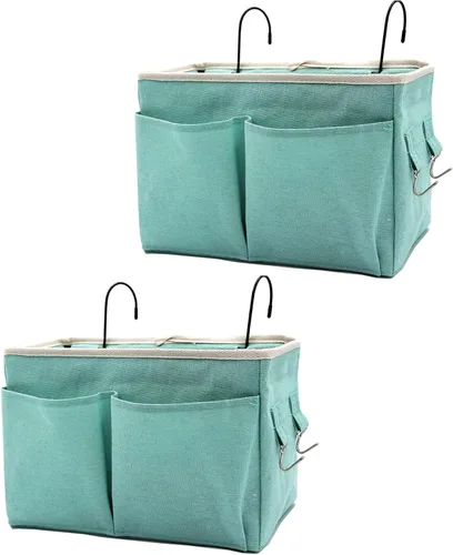 Vista 15 de Organizador de Mesita de Noche/Bolsa de Almacenamiento Colgante de Mesita de Noche Organizador Multifuncional para Literas Camas de Hospital Rieles