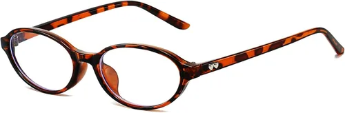 Vista 10 de Lentes ovalados retro para mujeres y hombres, vintage ovalados de los años 90, lentes de luz azul Y2K de cara pequeña, anteojos falsos