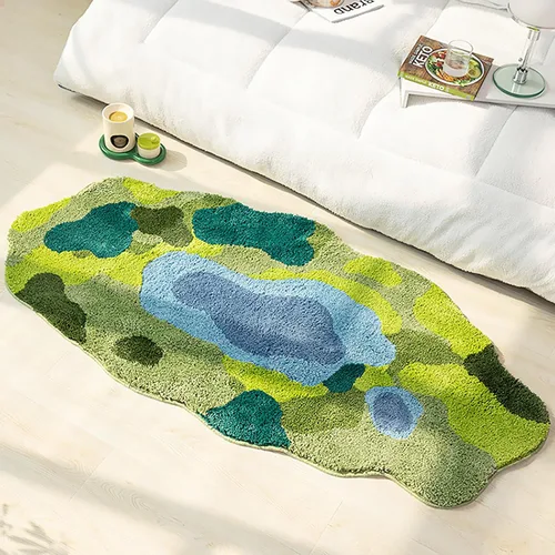Vista 15 de LEVINIS Moss - Alfombra de baño con diseño de musgo, antideslizante, suave y absorbente de agua, 31 x 20 pulgadas