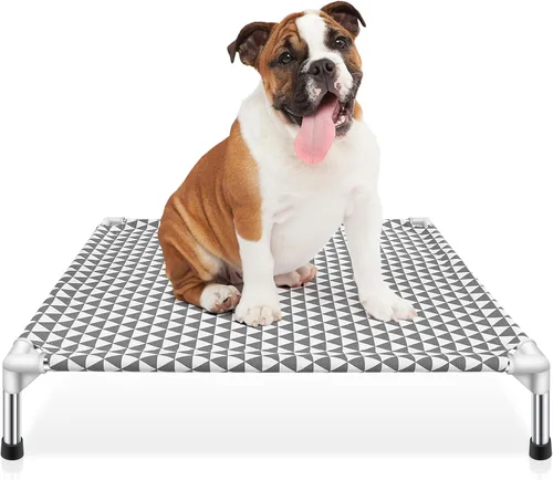 Vista 16 de Kuntrust Cama Elevada para Perros de Exterior Actualizada Catre para Mascotas Elevado Cama Refrescante para Cachorros Cama Elevada para Perros