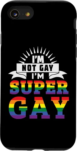 Vista 18 de iPhone 16 Im Not Gay Im Super Gay LGBTQ Pride Equality Rainbow Flag Case