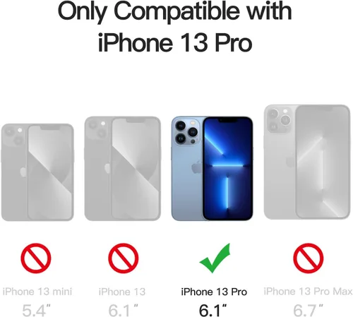 Vista 2 de JETech Funda mate para iPhone 13 Pro de 6.1 pulgadas, a prueba de golpes, protección contra caídas de grado militar, cubierta trasera translúcida