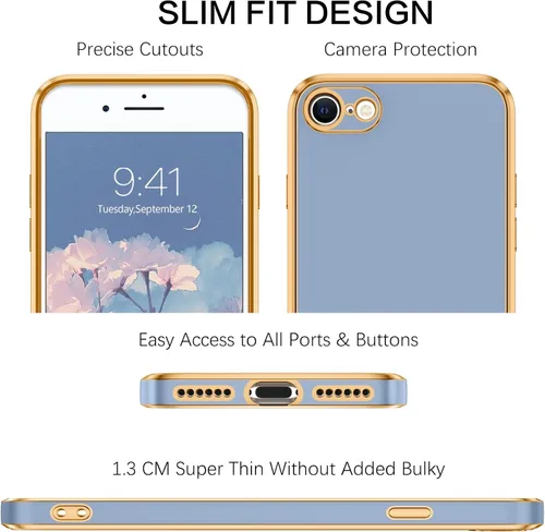 Vista 2 de VENINGO Funda para iPhone SE, iPhone 7/8, TPU suave y delgada con pulsera ajustable, resistente a los arañazos y a prueba de golpes, funda