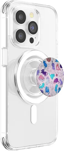 Vista 4 de Space Cats - Patrón PopSockets PopSockets PopGrip: agarre intercambiable para teléfonos y tabletas, PopSockets MagSafe PopGrip para iPhone