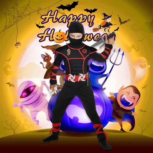 Vista 7 de Plusheddy Halloween children ninja dragon, endure logo cosplay costume M