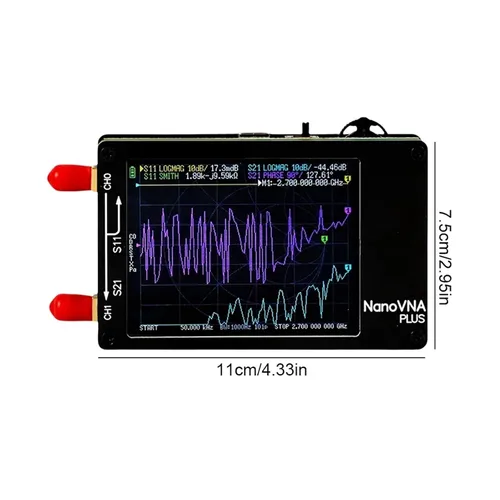 Vista 7 de Spectrum Analyzer, 50Khz-2.7Ghz Vector Network Analyzer Rechargeable Nanovna Plus Antenna Spectrum for Transmission Coefficients(Analyzer 32G SD