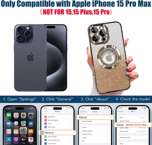 Vista 335 de Misscase Funda magnética con purpurina para iPhone 11 compatible con MagSafe, protección completa, delgada, a prueba de golpes, antiarañazos