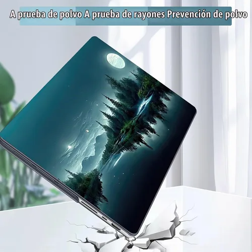Vista 5 de Tuiklol - Funda para MacBook Pro de 14 pulgadas, versión 2026, 2025, 2024 Noche bosque oscuro