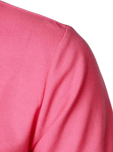 Vista 4 de HOOD CREW Polo para hombre, diseño básico, informal, con cuello en V