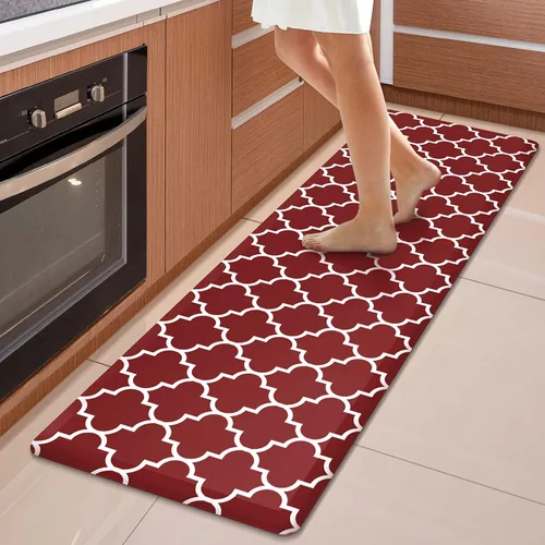 Vista 81 de WISELIFE Tapete de cocina acolchado antifatiga, 17.3 x 28 pulgadas, antideslizante, resistente, de PVC, ergonómico, impermeable, cómodo