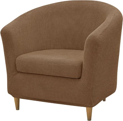 Vista 9 de NILUOH - Funda para silla de club de 2 piezas, funda elástica para silla de bañera redonda, fundas para silla de barril, fundas antideslizantes