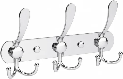 Vista 25 de YUNISS Perchero montado en la pared, 3 ganchos triangulares de acero inoxidable para abrigos, sombreros, batas, toallas en recibidor y entrada Negro