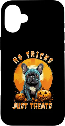 Vista 22 de iPhone 16 No Tricks Just Treats French Bulldog Halloween Frenchie Case