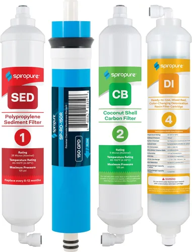 Vista 12 de SpiroPure SP-RO300AQ Sistema de filtro de agua portátil RO Apartamento RO, 150 GPD Osmosis inversa de encimera de 3 etapas para agua potable
