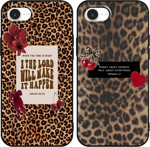 Vista 30 de Paquete de 2 fundas para iPhone 11 de 6.1 pulgadas con frase de fe Estético.